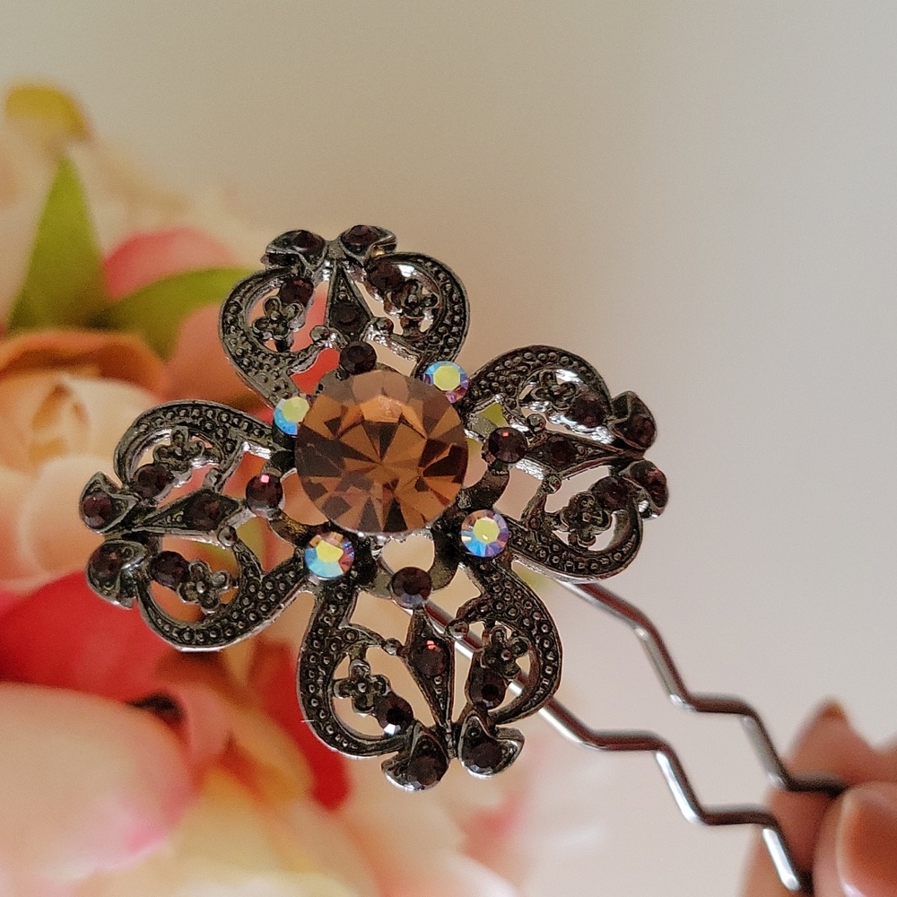 LUXURY Crystal Hair Stick / Flower